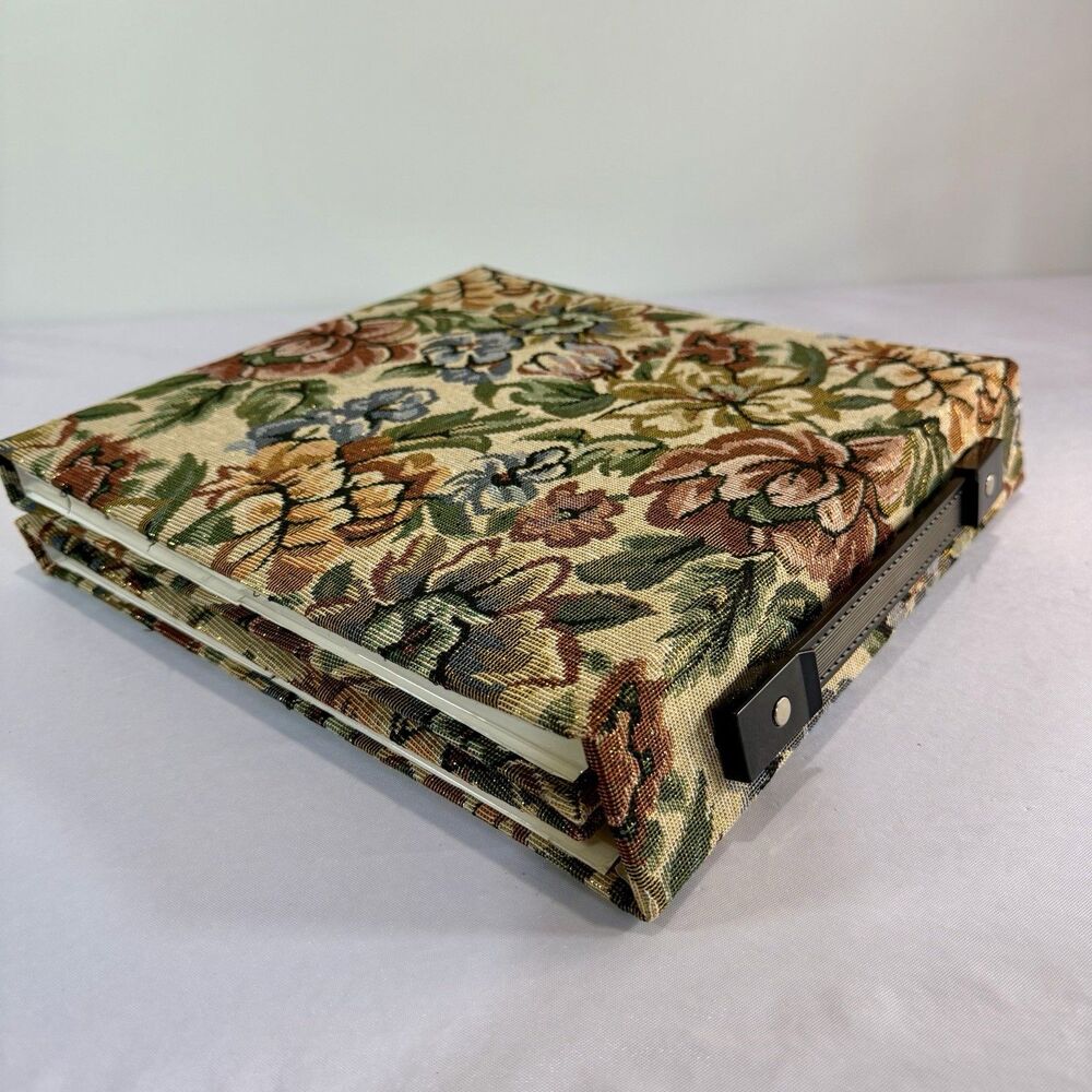 Vintage Floral Folding Bifold Tapestry Photo Album 200-400 Pictures w/ Handle